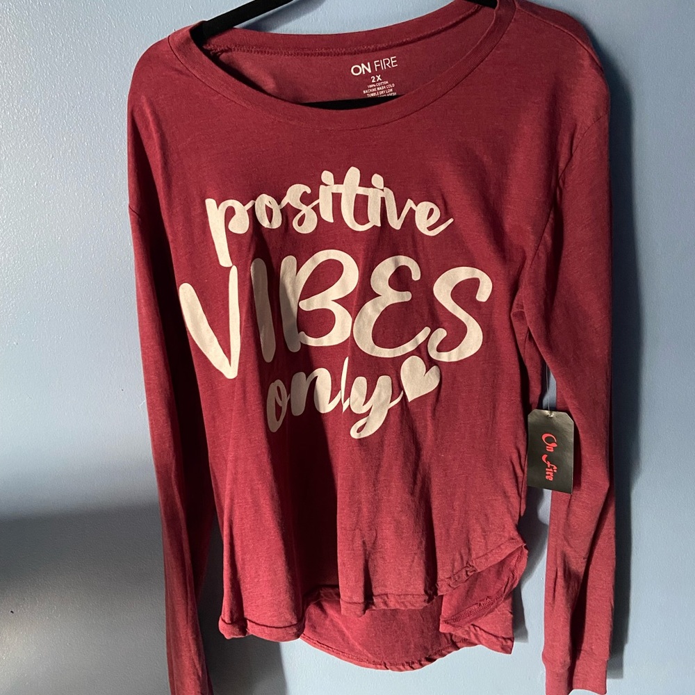 "Positive vibes only " long sleeved shirt 2x